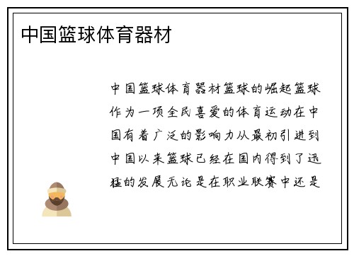 中国篮球体育器材