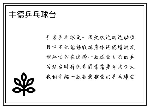 丰德乒乓球台