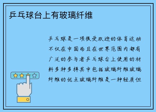 乒乓球台上有玻璃纤维
