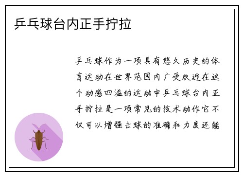 乒乓球台内正手拧拉