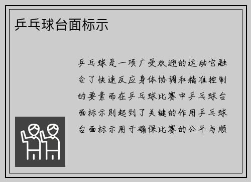乒乓球台面标示