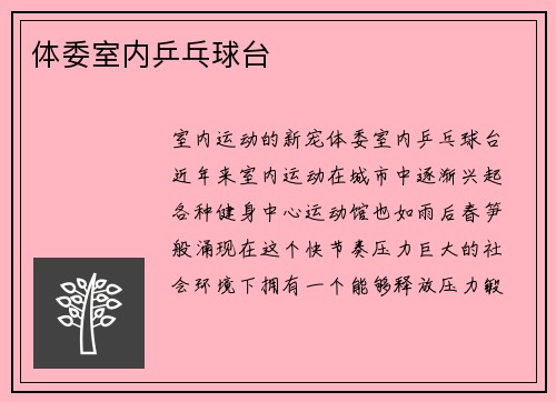 体委室内乒乓球台